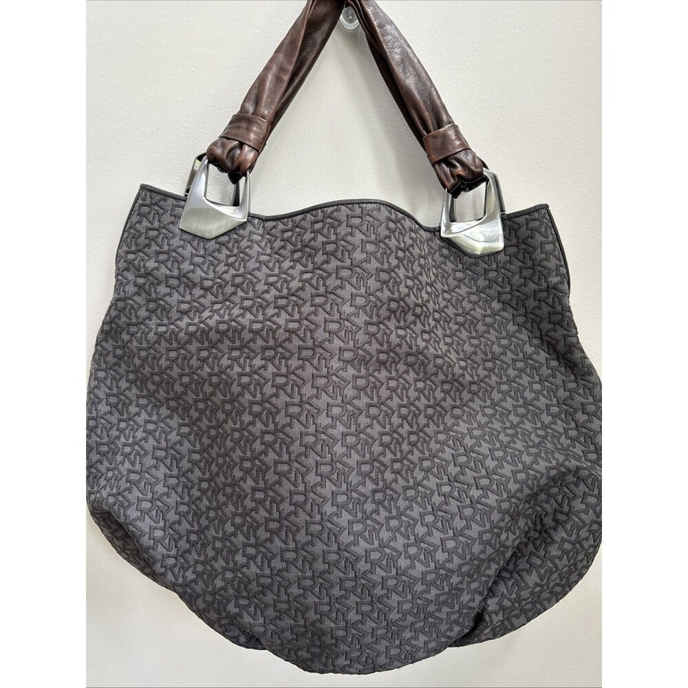 DKNY Monogram MCM Y2K Large Slouch Leather Hobo Festival Designer Retro BikerBag